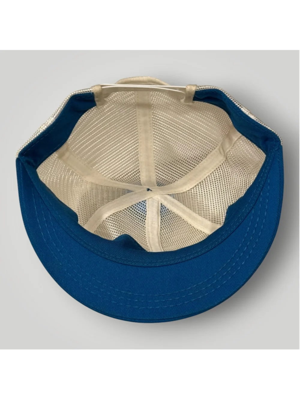 Vtg 1980s Pepsi Cola Mesh Trucker Hat Snapback White/Blue Pom Pom Patch Logo Cap